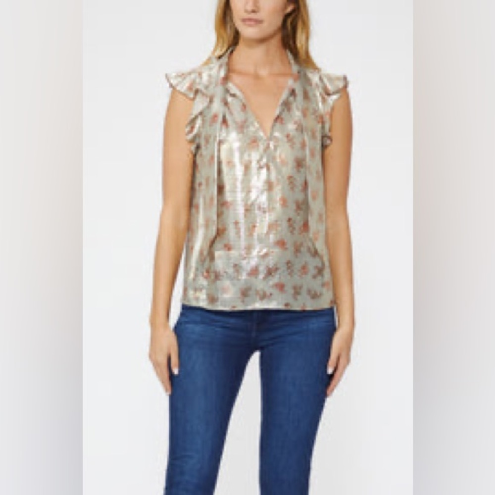 Paige Womens Bette top sleeveless with tie neck